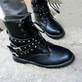 Bota Cuturno Vintage de Couro Fashion 004