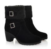 Bota Preta Casual Cano Curto